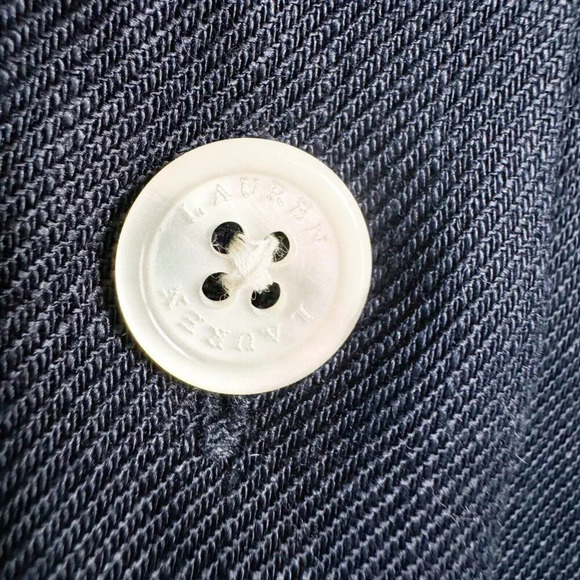 Lauren Ralph Lauren Navy Blue Linen Button Down Classic Shirt 2X - Picture 4 of 8